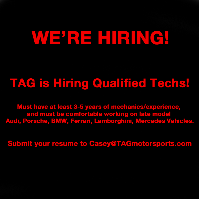 We're Hiring Techs! 