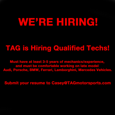 We're Hiring Techs! 