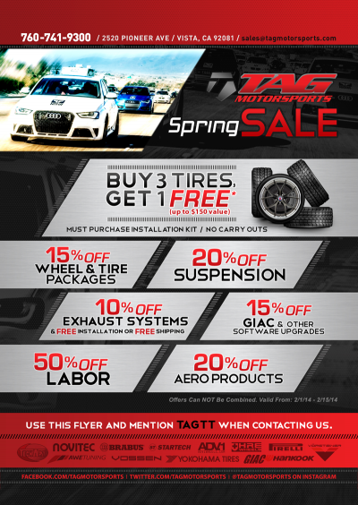 SPRING SALE - TAG Motorsports! 