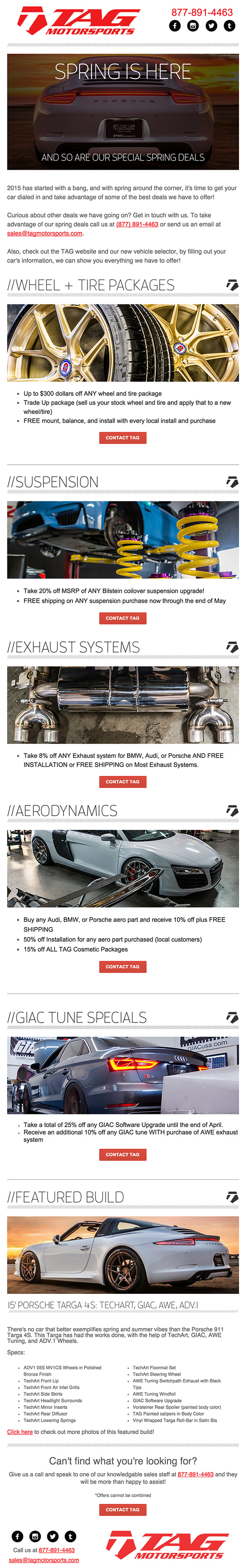 TAG 2015 Spring Sale is HERE