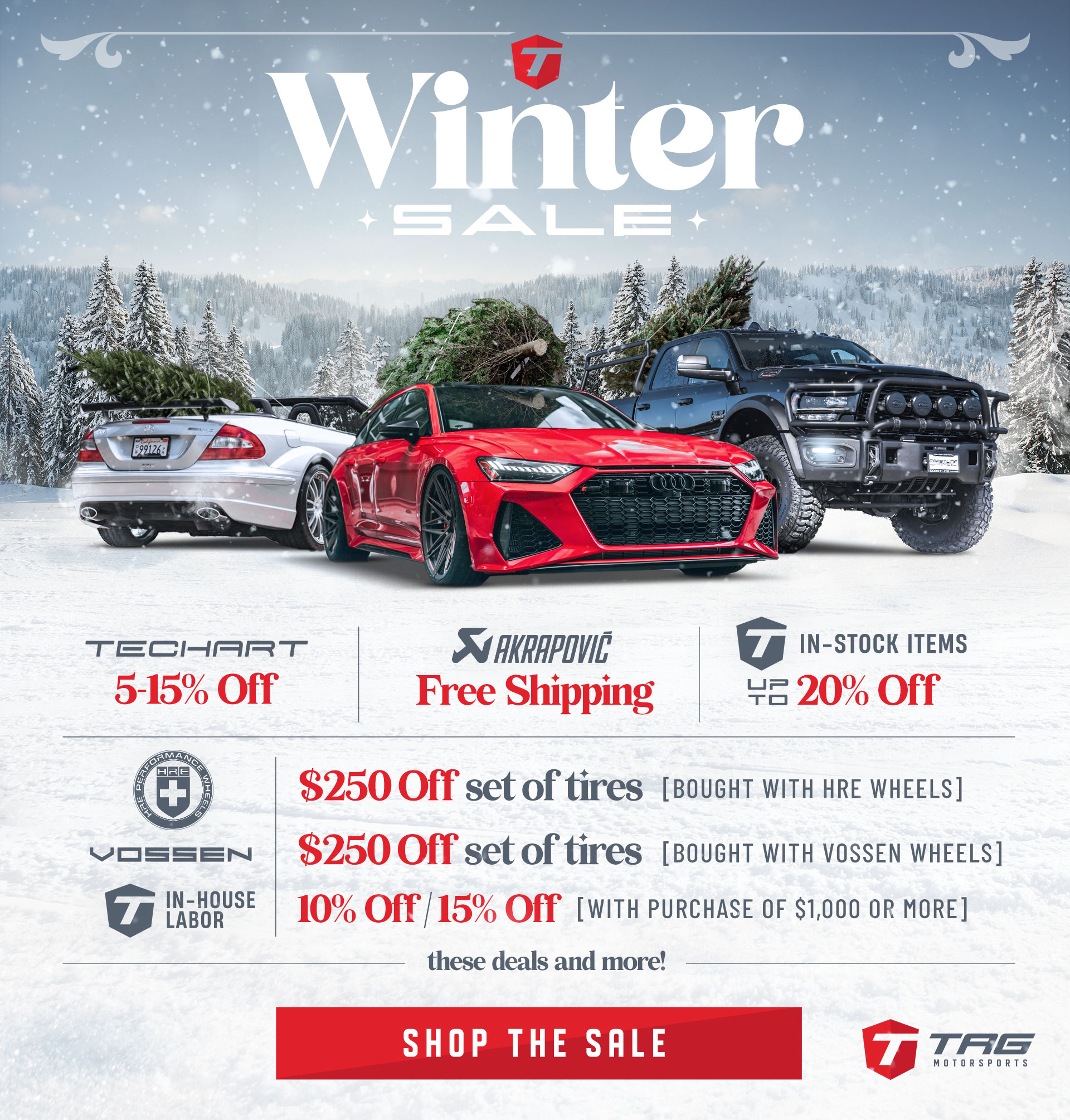 Holiday Deals Are Live! - HRE - Vossen - TECHART - Akrapovic - TAG Labor & More